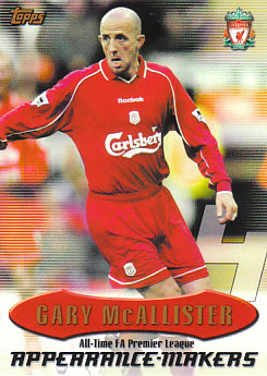Gary Mcallister Liverpool 2003 Topps Premier Gold All/Time Record #AT04